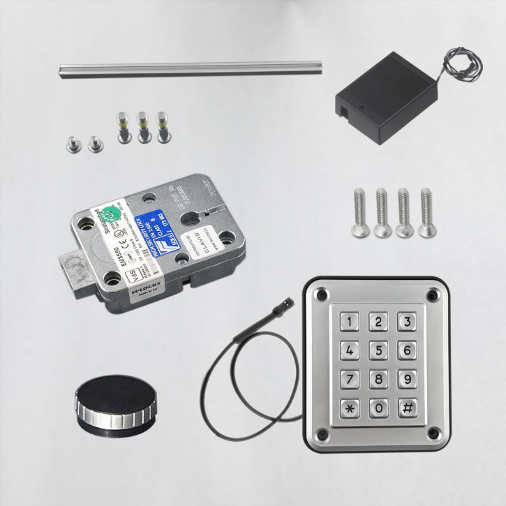 M-Locks Set IP67 Elektronikschloss Straightbolt Deadbolt Tresorschloss EM3550 + DT2006 + Drehknopf