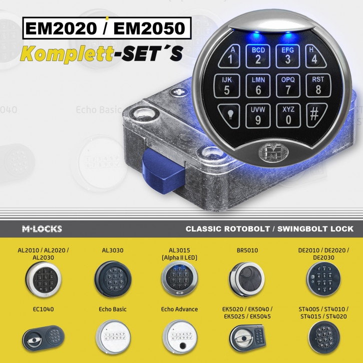 M-Locks EM2020 / EM2050 Rotobolt Swingbolt Elektronikschloss SET zusammenstellen