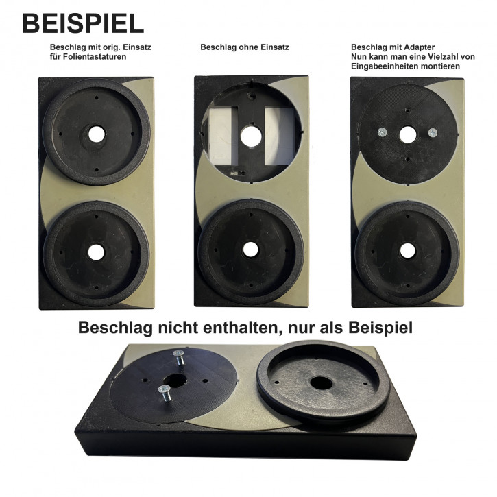 CLAVIS Universal-Adapter-Montageplatte für Langschild von Format-Tresorbau (Kunststoff-Beschlag), eckig stellt 4 Standard-Befestigungpunkte 41,2 x 41,2 zur Verfügung