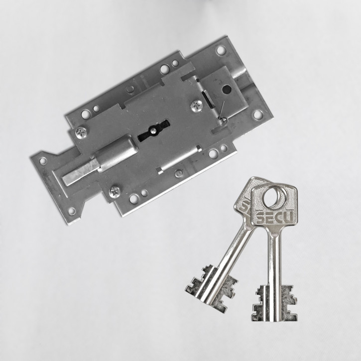 SECU S1000 links - Serie S Sicherheitsschloss Doppelbartschloss Tresorschloss z.B. diverse Burgwächter mit 70 mm Schlüsseln (kurz)