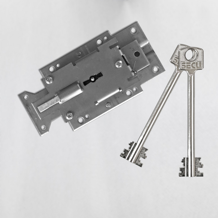 SECU S1000 links - Serie S Sicherheitsschloss Doppelbartschloss Tresorschloss z.B. diverse Burgwächter mit 120 mm Schlüsseln (mittel)