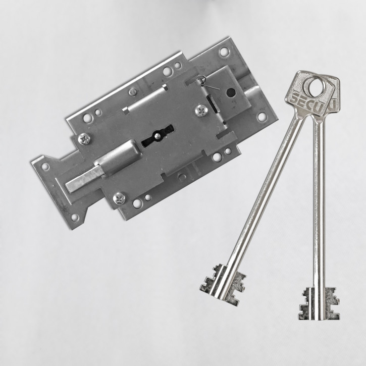 SECU S1000 rechts - Serie S Sicherheitsschloss Doppelbartschloss Tresorschloss z.B. diverse Burgwächter mit 160 mm Schlüsseln (lang)