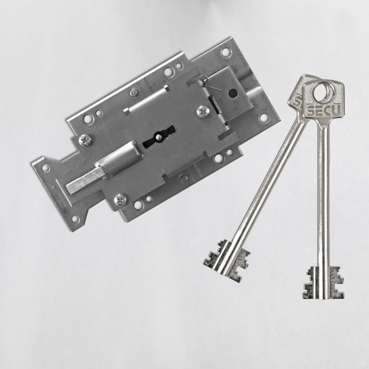 SECU S1000 rechts - Serie S Sicherheitsschloss Doppelbartschloss Tresorschloss z.B. diverse Burgwächter mit 120 mm Schlüsseln (mittel)