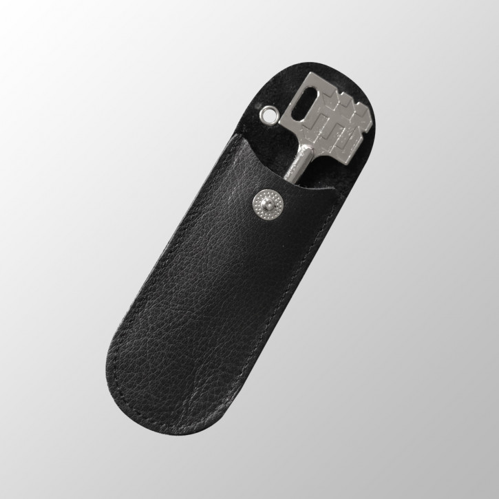 Schutztasche echtes Leder für Tresorschlüssel bis 90 mm / Schlüsselbundanhänger Case