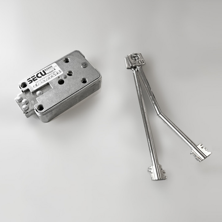 SECU S2500 - Serie S Doppelbartschloss inkl. 1 Schlüssel ca. 150 mm lang (1x starr / 1x Gelenk)