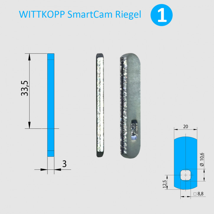Carl Wittkopp SmartCam Riegel Nr. 1 • Länge 33,5 mm • gerade SC-RG-335-000