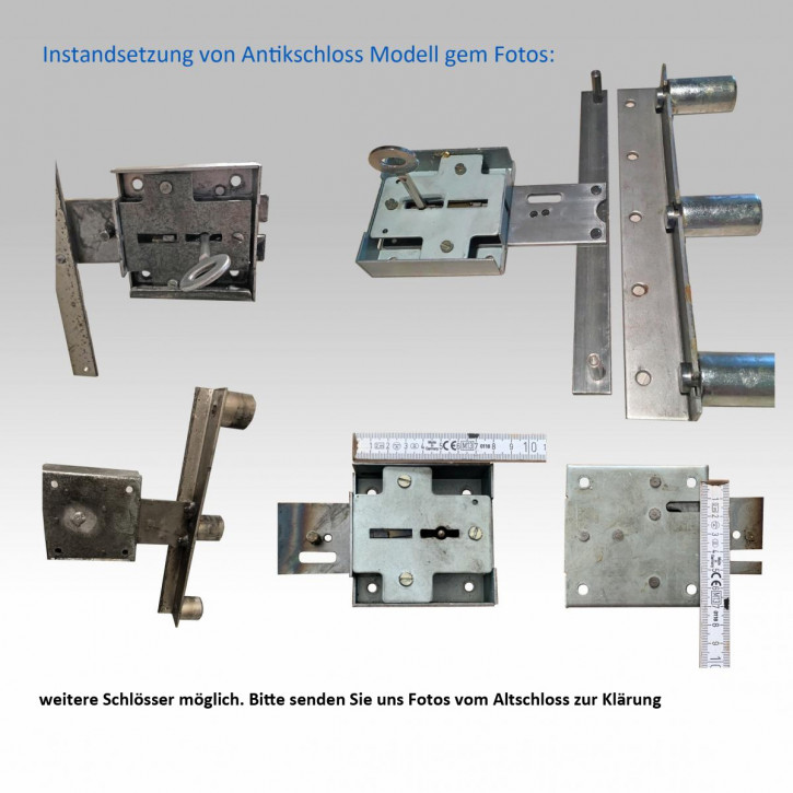 Instandsetzung Antikschloss (80 x 80 / 60 mm), Wartung, neue Schliessung, inkl. 2 neuen Schlüsseln
