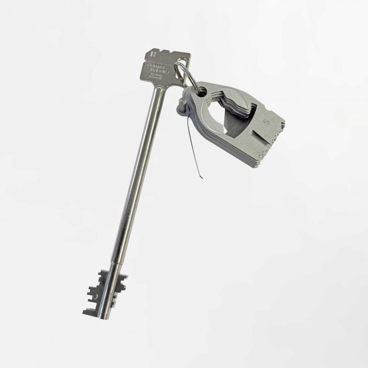 Notschlüssel 150mm + Zuhaltungssatz =  neue Schließung für 82132 dormakaba Mauer B90 / B30 / Code Combi  B - (KEINE Einsendung erforderlich).