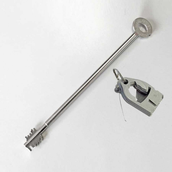 Notschlüssel 210mm + Zuhaltungssatz =  neue Schließung für 82132 dormakaba Mauer B90 / B30 / Code Combi  B - (KEINE Einsendung erforderlich).