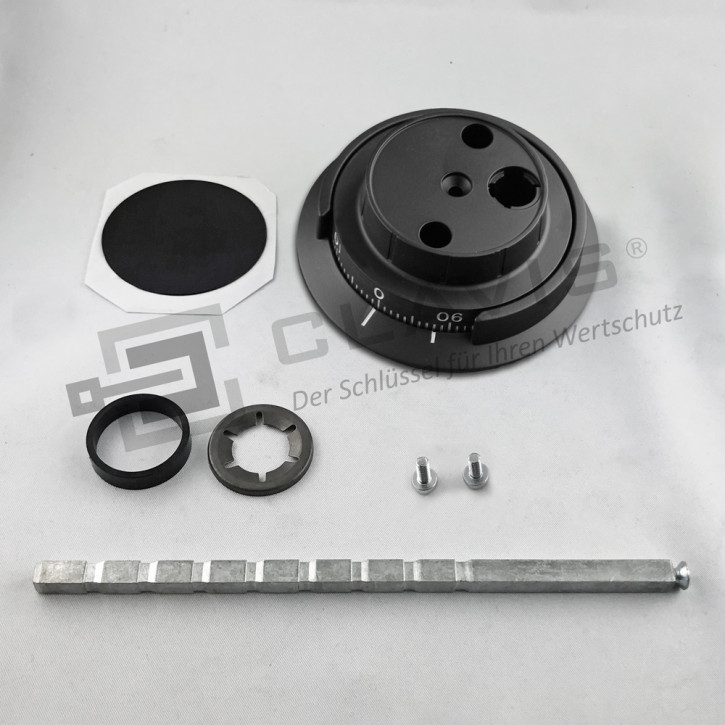 CAWI Drehknopf 7800-101-0 Zahlendrehknopf Metall, schwarze Ausführung