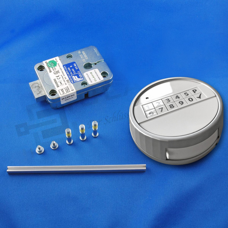 M-LOCKS Komplett-Set9-2 Elektronikschloss Straightbolt Deadbolt Tresorschloss EM3550 + Echo weiss Mlocks