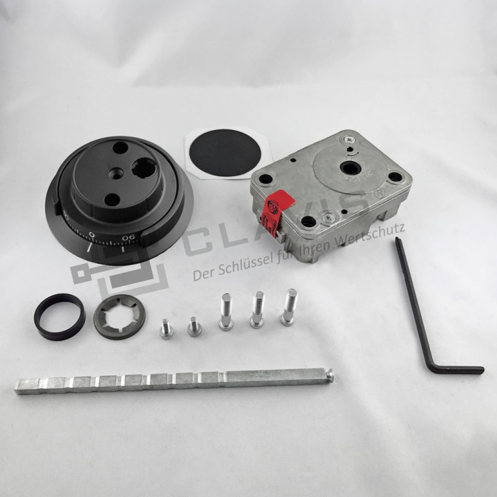 CAWI 7800 Set 2 mechanisches Zahlenkombinationsschloss VdS Klasse II / B EN1300 inkl. Metall Drehknopf schwarz