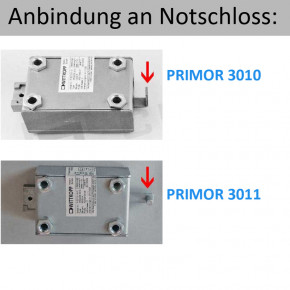 KOMPLETTSET<br> PRIMOR 3000/3010/3011 Motorschloss mit/ohne Notschloss Carl Wittkopp, bestehend aus Einzelkomponenten: