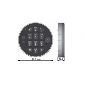 M-Locks Tastatur DELTA DE2010 Eingabeeinheit mit Dallas Leser, Metall, drehbar Soft touch Tasten