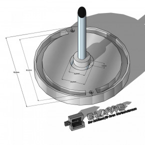 Zahlenknopf -Garnitur / ISS Tresore mit Spindel 100 mm, eingelassene oder aufgesetzte Montage in zyl. Senkloch