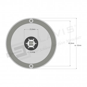 Alu Klappgriff □ 8 mm Vierkant Welle, ca. 115mm Nutzlänge - kürzbar, für Waffenschrank oder Tresor - Griff zum Austausch