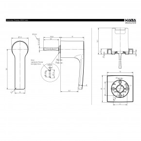 dorma Griff VESTA 90050 - Hängegriff passend zu Combi B90/B30 82132 dormakaba Kaba Mauer B 90/30, chrom matt / 11mm Vierkant 260mm lang