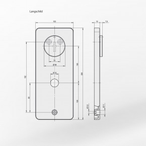 STUV 4.64.0080.0 Wittkopp V46400800 Alu Langschild inkl. Hängegriff 4.64.0081.0 / V46400810 Tresor Waffenschrank universal einsetzbar, Griff, Alugriff