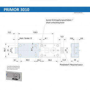 KOMPLETTSET<br> PRIMOR 3000/3010/3011 Motorschloss mit/ohne Notschloss Carl Wittkopp, bestehend aus Einzelkomponenten: