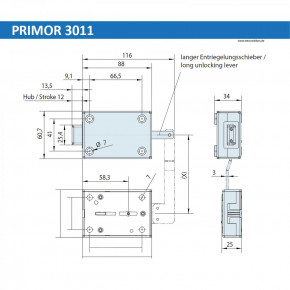 KOMPLETTSET<br> PRIMOR 3000/3010/3011 Motorschloss mit/ohne Notschloss Carl Wittkopp, bestehend aus Einzelkomponenten: