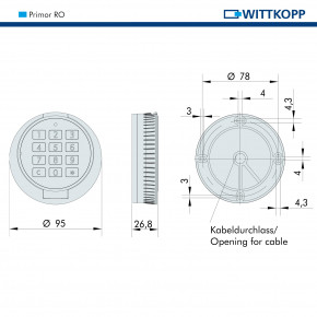 Carl Wittkopp Eingabeeinheit PRIMOR RO, Tastatur für ANCHOR 2600/4300/7000, PRIMOR 1000/1600/2600/3000/3010/3011