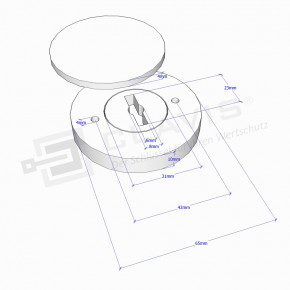 Bode Panzer Schlüssellochabdeckung, metall Ø 65 mm für Tresore oder universell einsetzbar