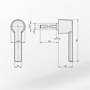 STUV 4.64.0051.0 Wittkopp V46400510 Hängegriff ALU Tresor Waffenschrank Griff Metall Alugriff