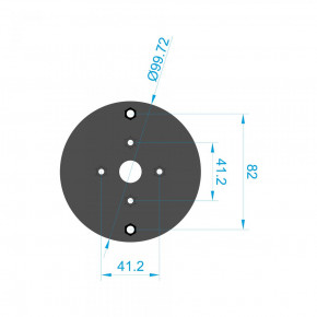CLAVIS Adapter- Montageplatte von 82 mm Punkten auf 41,2 mm Anschraubschema für Eingabeeinheiten und Drehknöpfe mit Standardbefestigungspunkten