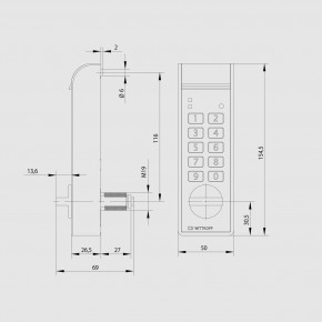 Carl Wittkopp SmartCam Fachschloss flexibles Elektronischloss für Spinde, Innenfach, Schubladen, Schrankschloss