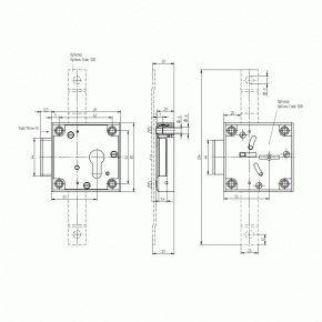 dormakaba Kaba Mauer Tresorschloss 72081 Curator 80 für Vorbereitung f. Profilzylinder oder mit Doppelbartschlüssel
