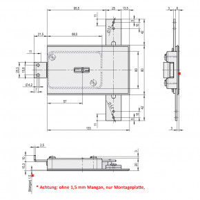 STUV by Wittkopp 4.19.9205.3 - CABLOX Tresorschloss VDS Klasse I (1), 90mm Schlüssel, auf Montageplatte, gekröpfter Stahl Riegel und Basküle