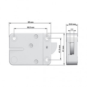 M-Locks EM2050 S Rotobolt/ Swingbolt Pro Elektronikschloss 1 Master / 9 Benutzer mit Riegelschalter mit externem Kabel