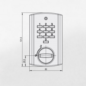 STUV by Wittkopp Elektronikschloss TULOX 100, Revision, Zeitverzögerung, rechts, SCHWARZ - Umbauset