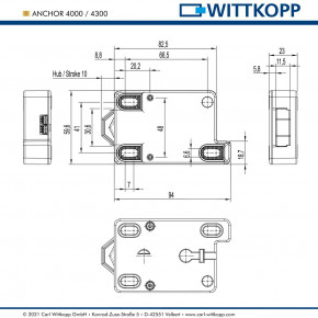 KOMPLETTSET<br>ANCHOR 4300/4000 Elektronikschloss Drehriegel + Schwenkriegel / Deadbolt + Swingbolt EN 1300 B VdS II 2 Cawi Carl Wittkopp