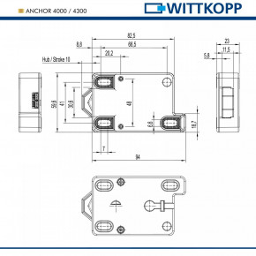 ANCHOR 4300 Relocker - Drehriegel + Schwenkriegel / Deadbolt (Straightbolt) + Swingbolt / Elektronischloss Carl Wittkopp EN 1300 B VdS Klasse 2